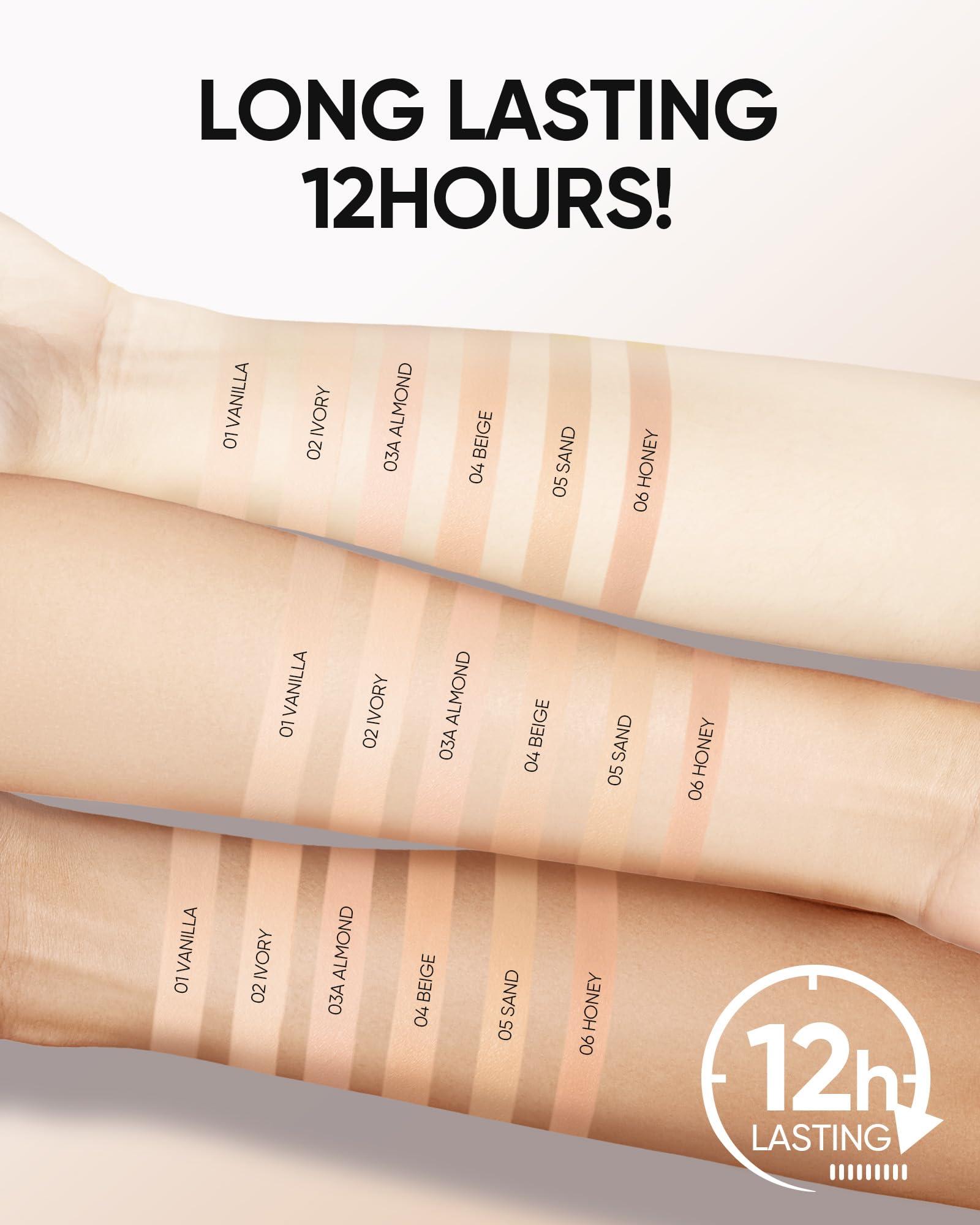 SKINTIFIC SKINTIFIC Cushion Foundation | Cover All Perfect Air Cushion | SPF 35 PA++++ | Oil-Control Waterproof Fondation Sweatproof Matte Finish Poreless Foundation Flawless BB Cream CC Cushion Makeup