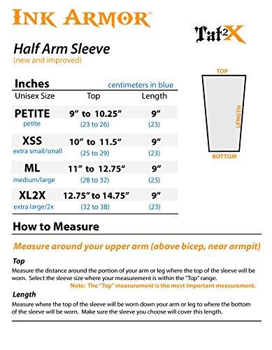 Tat2X Tat2X Ink Armor Premium Half Arm Tattoo Cover Sleeve - No Slip Gripper - U.S. Made - Dark Navy - XSS (single half arm sleeve)