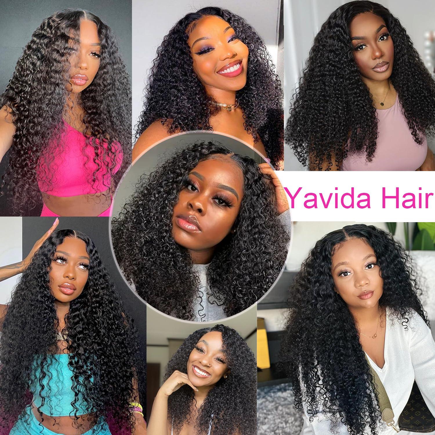 Yavida Yavida U Part Human Hair Wig Curly U Part Wig 100% Brazilian Virgin Human Hair Wig Glueless U Part Wigs for Black Women 180% Density U Part Curly Wig Human Hair 20 Inch Full Head Clip In Half Wig