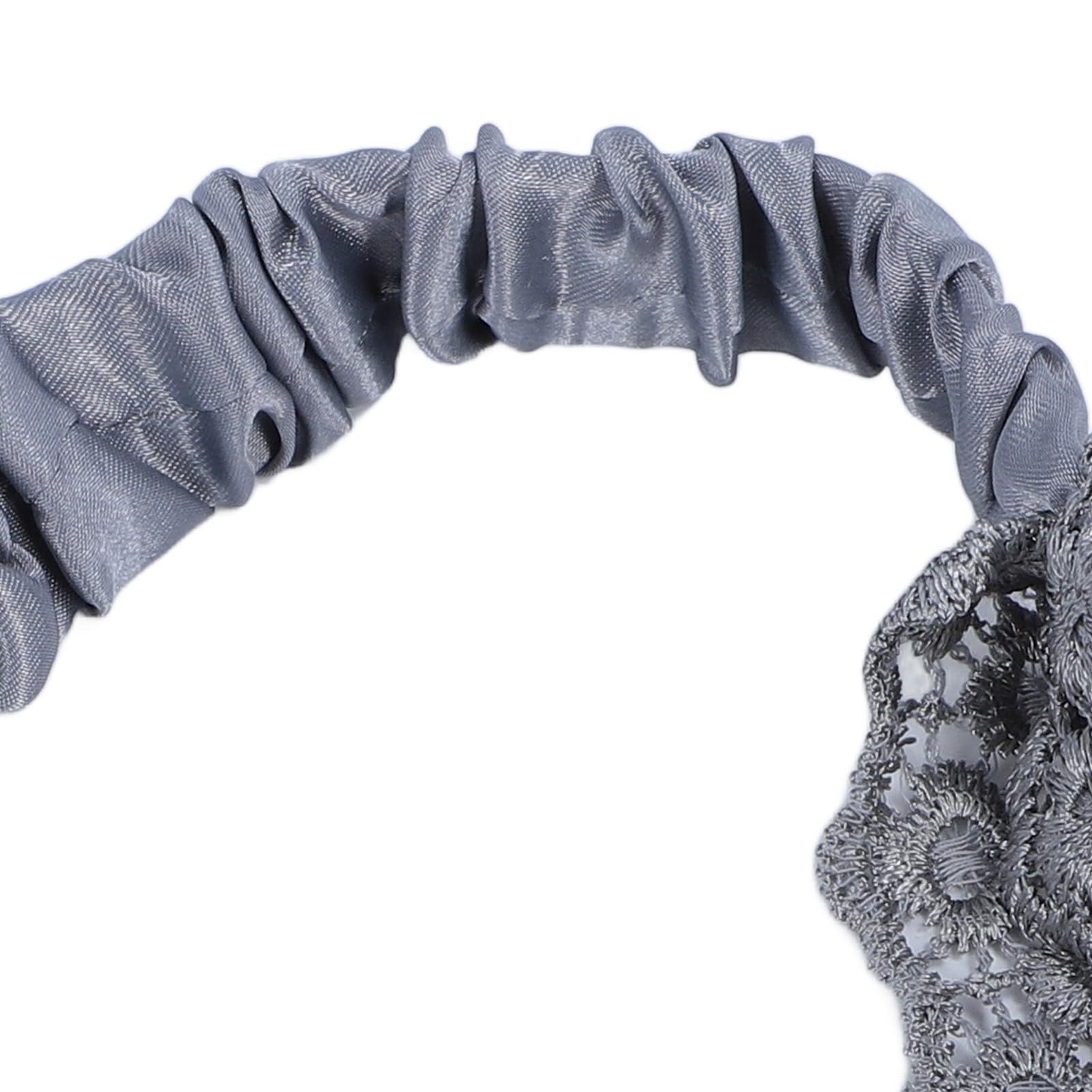 Fabater 5Pcs Elastic Lace Headbands, Fashion Floral Mesh Headband with Pearl Trim for Women for Daily Makeup Chore