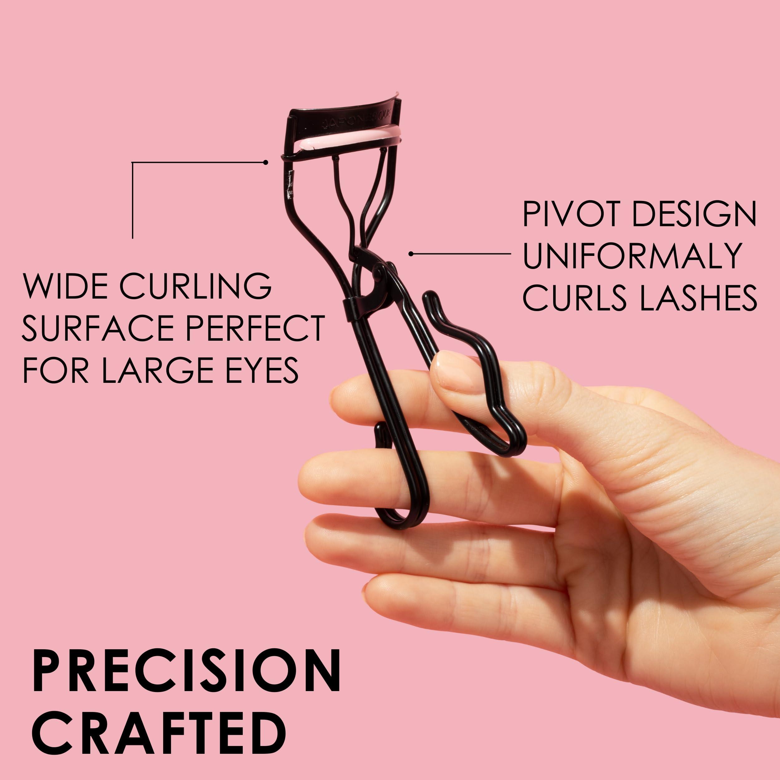 JAPONESQUE JAPONESQUE Professional Volumizing Lash Curler for Natural & False Lashes on Most Eye Shapes and Large Eyes, 1 Refill Pad, Holds Curl up to 8 Hours
