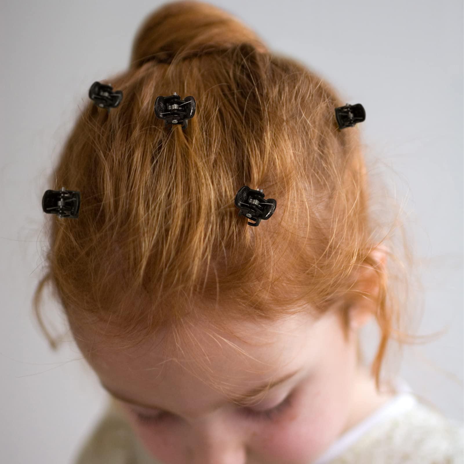 plplaaobo mini hair clipsHair Claw Clips, 100PCS Black Hair Clips, Mini Plastic Small Claws Hair Clip Non Slip Clamps Stylish Jaw Clips Hair Clamps Hair Accessories for Girls and Women