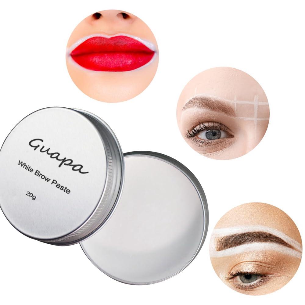 Rasmet 0.7oz Highly Pigmented White Mapping Paste Microblading Eyebrows Shape Mark Tools Brows Contour Design Paste Eyebrow Tinting Tool for Permanent Makeup Micropigmentation (White Paste with Silver Box)