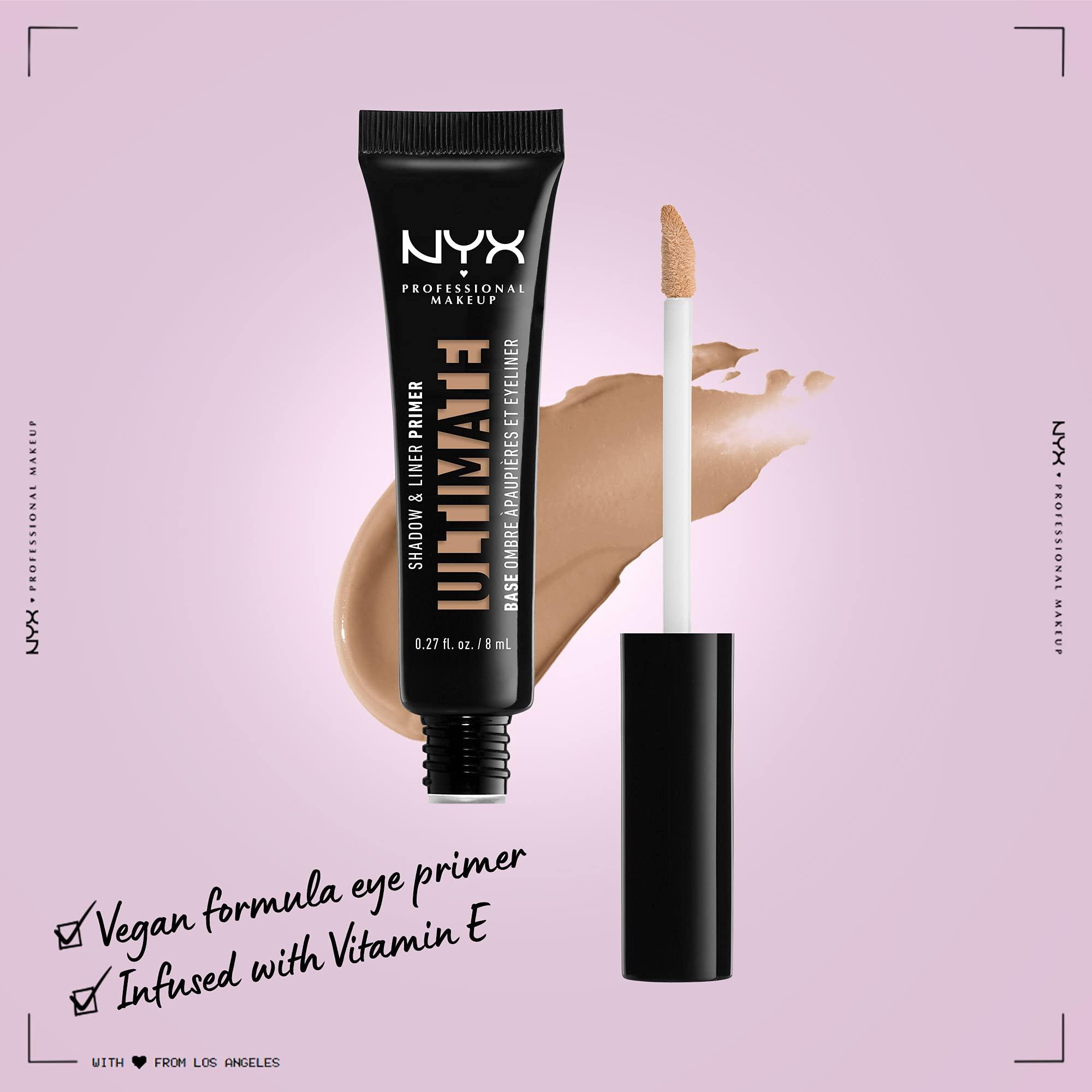 NYX PROFESSIONAL MAKEUP NYX PROFESSIONAL MAKEUP Ultimate Shadow & Liner Primer, Medium Deep + Epic Ink Liner, Black (2-Pack Bundle)