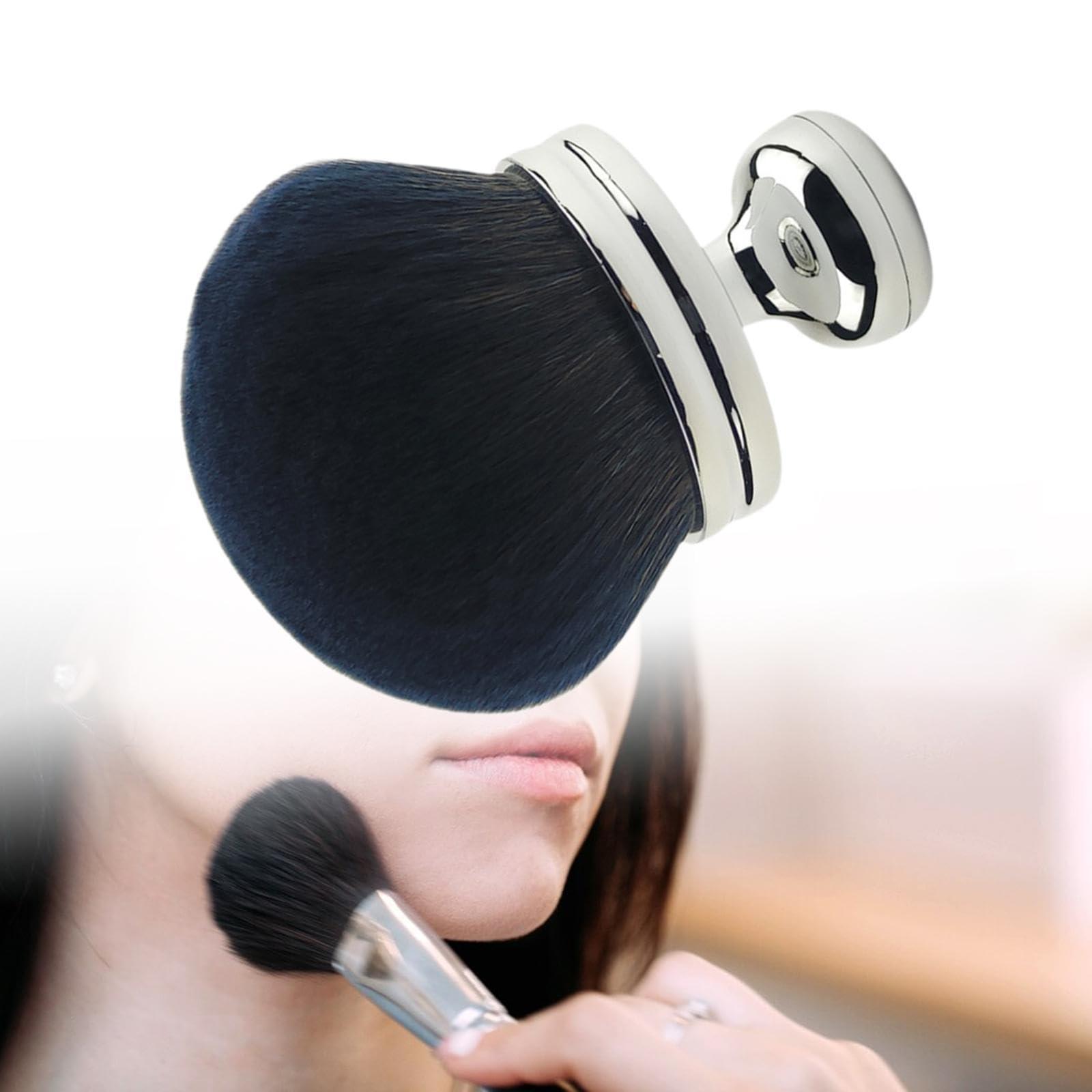 Generic Generic Body Brush Wide Head Comfortable Legs Back Blending Brush Kabuki Face Brush for Powder Highlighter Adults Ladies Gifts, Argent, 8.5cmx6.8cm