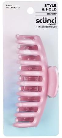 Conair Scunci by Conair Claw Clips, Style & Hold Secure Grip, Pink - 1 Count