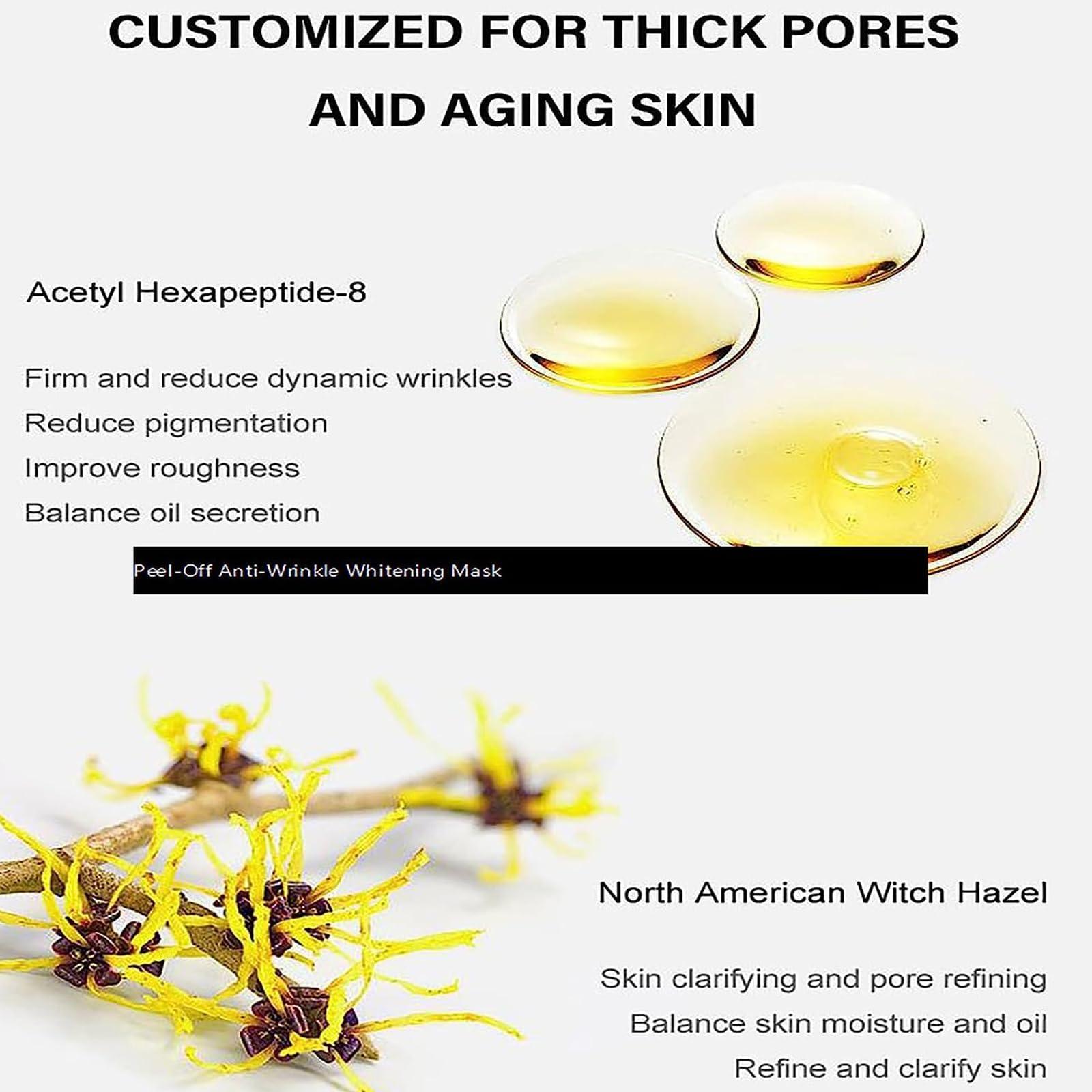 Jonissi Onebikiniha Gold Peel off Mask,Gold Foil Peel off Mask,Gold Peel off Mask,24k Gold Face Mask,Anti-Aging Gold Face Mask for Moisturizing Removes Blackheads,Reduces Fine Lines and Cleans Pores (3PCS)