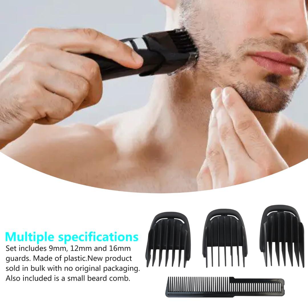 USonline911 Replacement 9mm 12mm 16mm Beard Stubble Hair Guide Guard Comb for Philips Norelco Multigroom Trimmer MG3750 MG3760 MG5750 MG5760 MG7750 MG7770 MG7790 MG7791