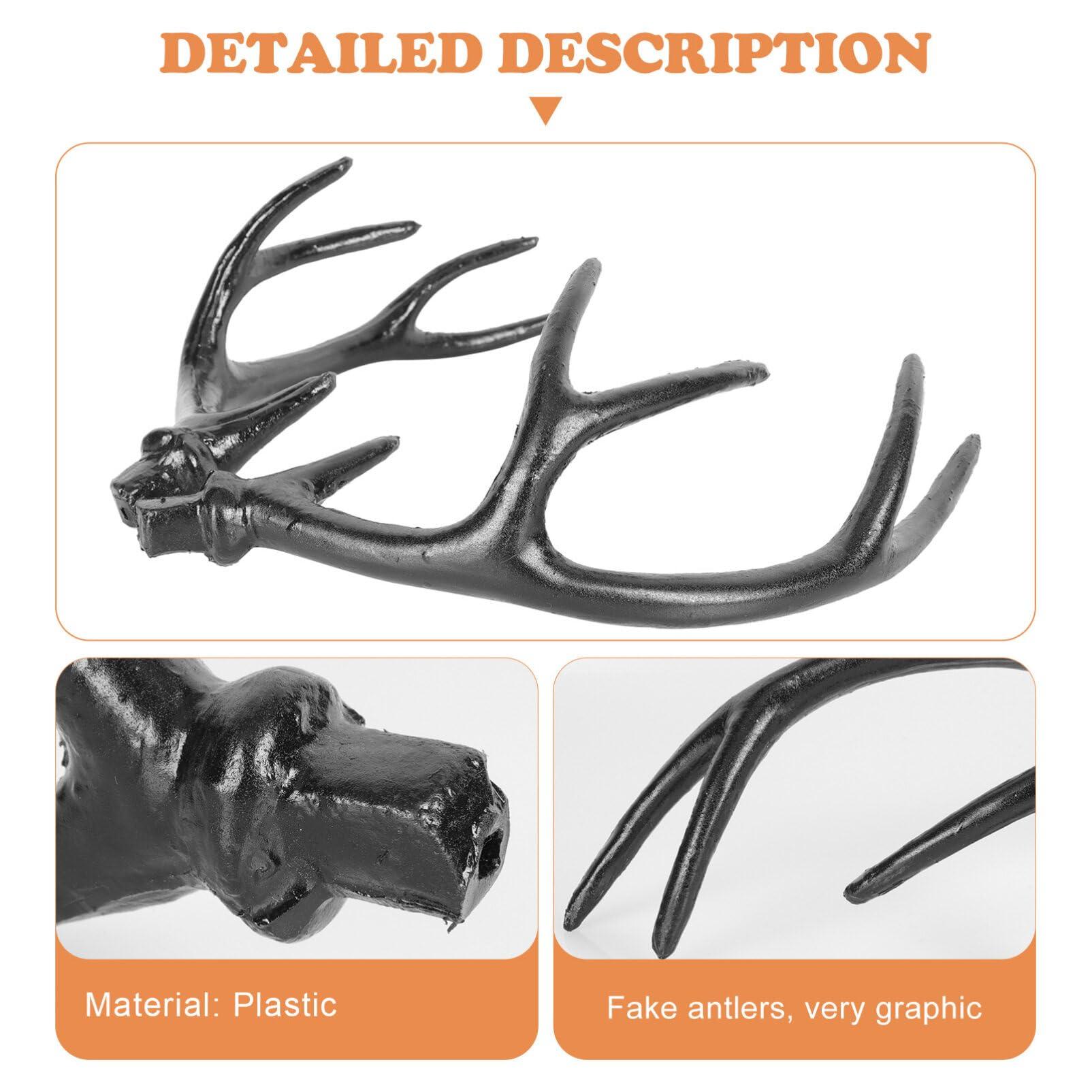 SEWACC SEWACC 1 Pair Plastic Deer Antlers Branch Artificial Deer Antlers Headband Fake Reindeer Antlers Headdress Deer Hair Hoop Costume Halloween Cosplay Prop