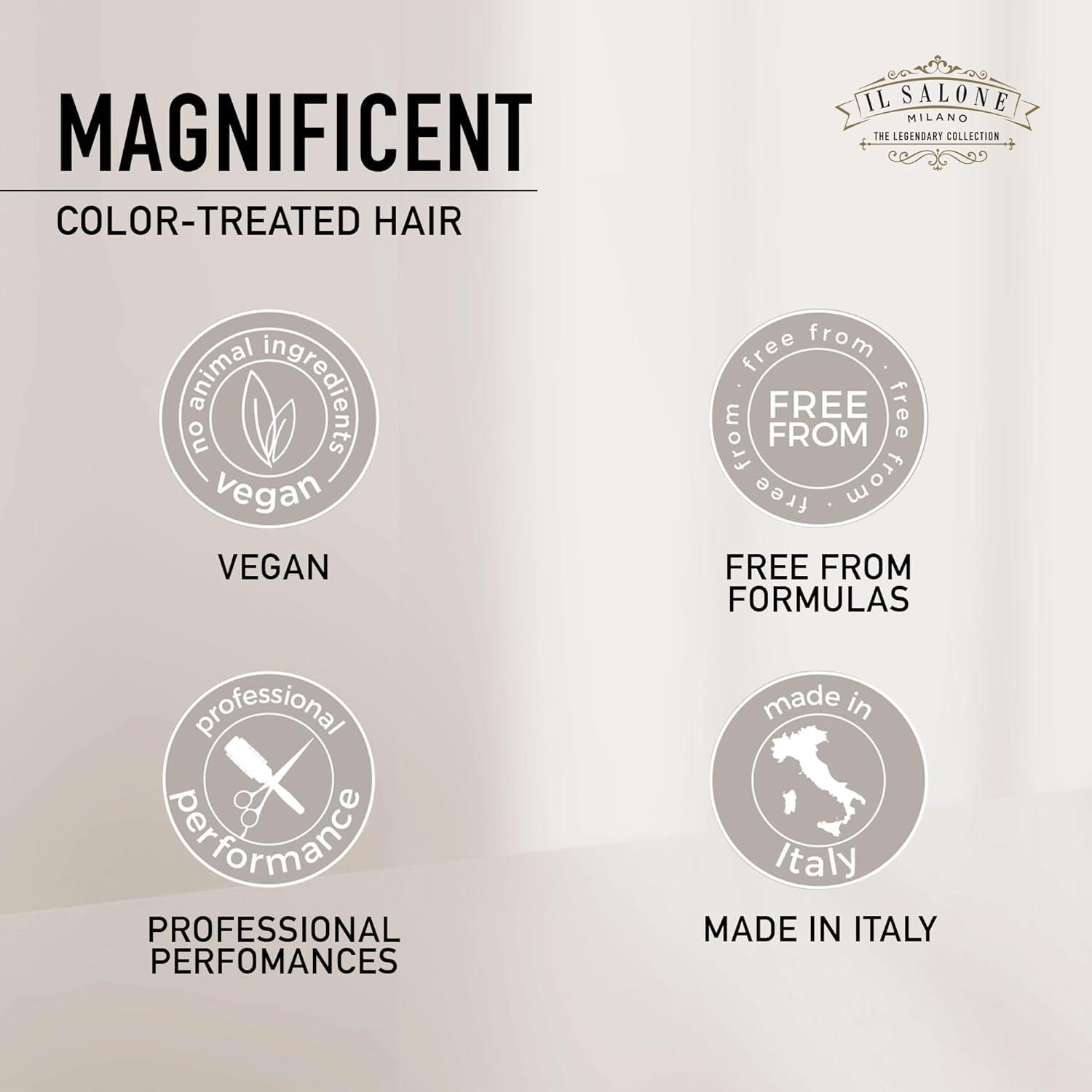 Il Salone Milano The Legendary Collection Alfaparf Il Salone Milano Professional Magnificent Mask - Moisturizing Hair Mask for Color Treated Hair - Provides Lasting Color Protection + Shine - Vegan, Salon-Quality Hair Care (16.9 oz / 500 ml)