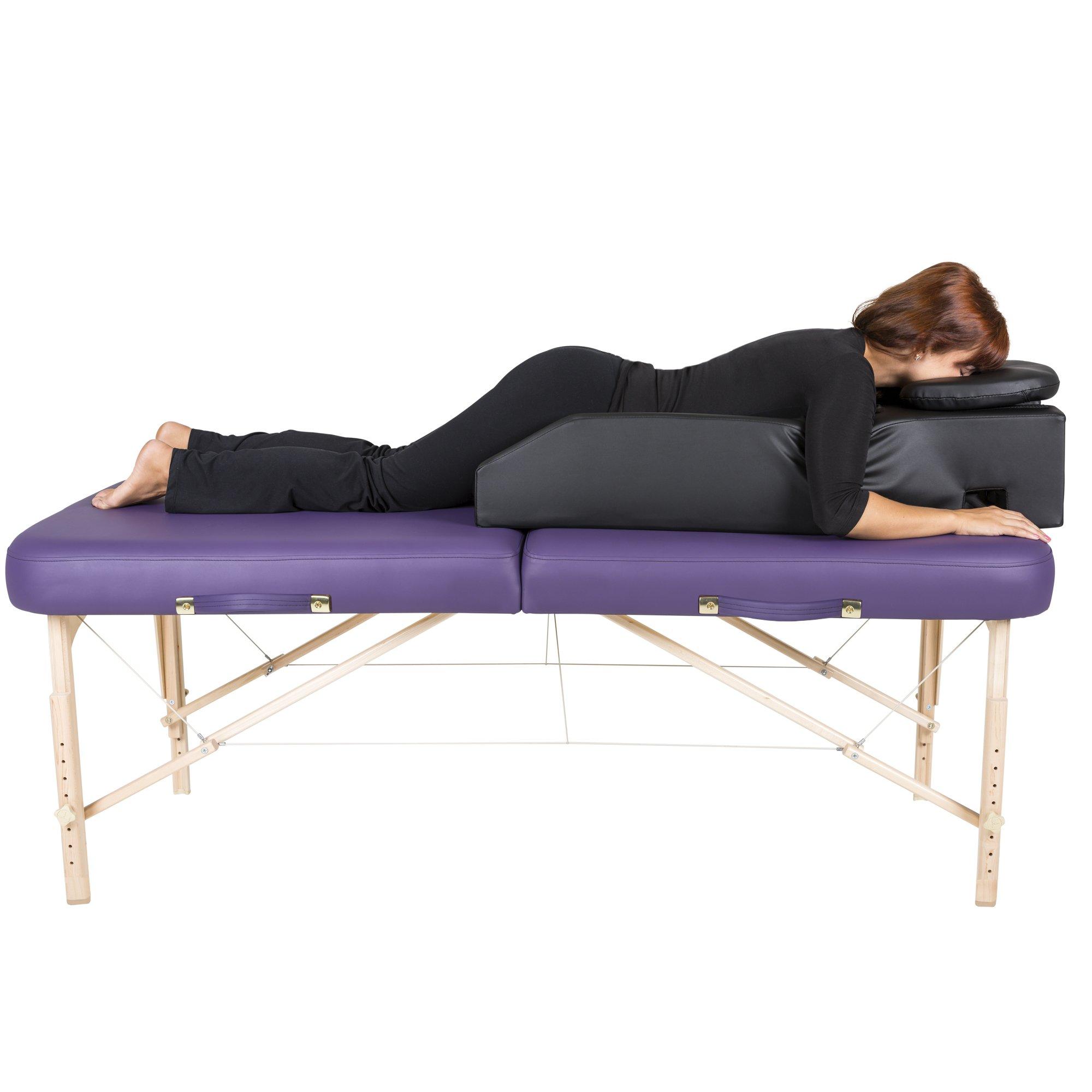 EARTHLITE EARTHLITE Pregnancy Massage Cushion & Headrest - Full Body Pregnancy Bolster / Ideal After Breast Surgery & Lower Back Pain, Black