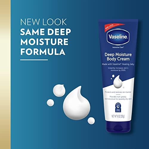 Vaseline Vaseline Intensive Care Body Cream Deep Moisture 4 pk with Healing Petroleum Jelly & Vitamin E Rich & Smooth for Dry Skin 9 oz