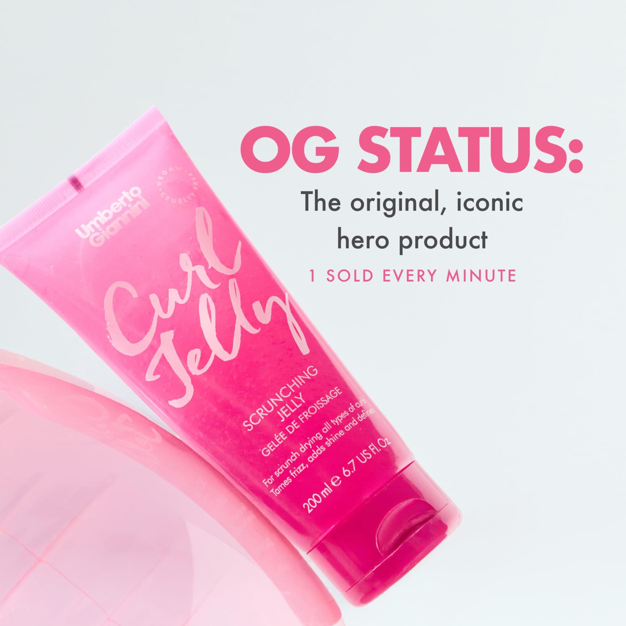 Umberto Giannini Umberto Giannini Curl Jelly Scrunching Jelly, Vegan & Cruelty Free Frizz Solution Gel for Curly or Wavy Hair, 200 ml (Curl Jelly + Curl Shine Duo)