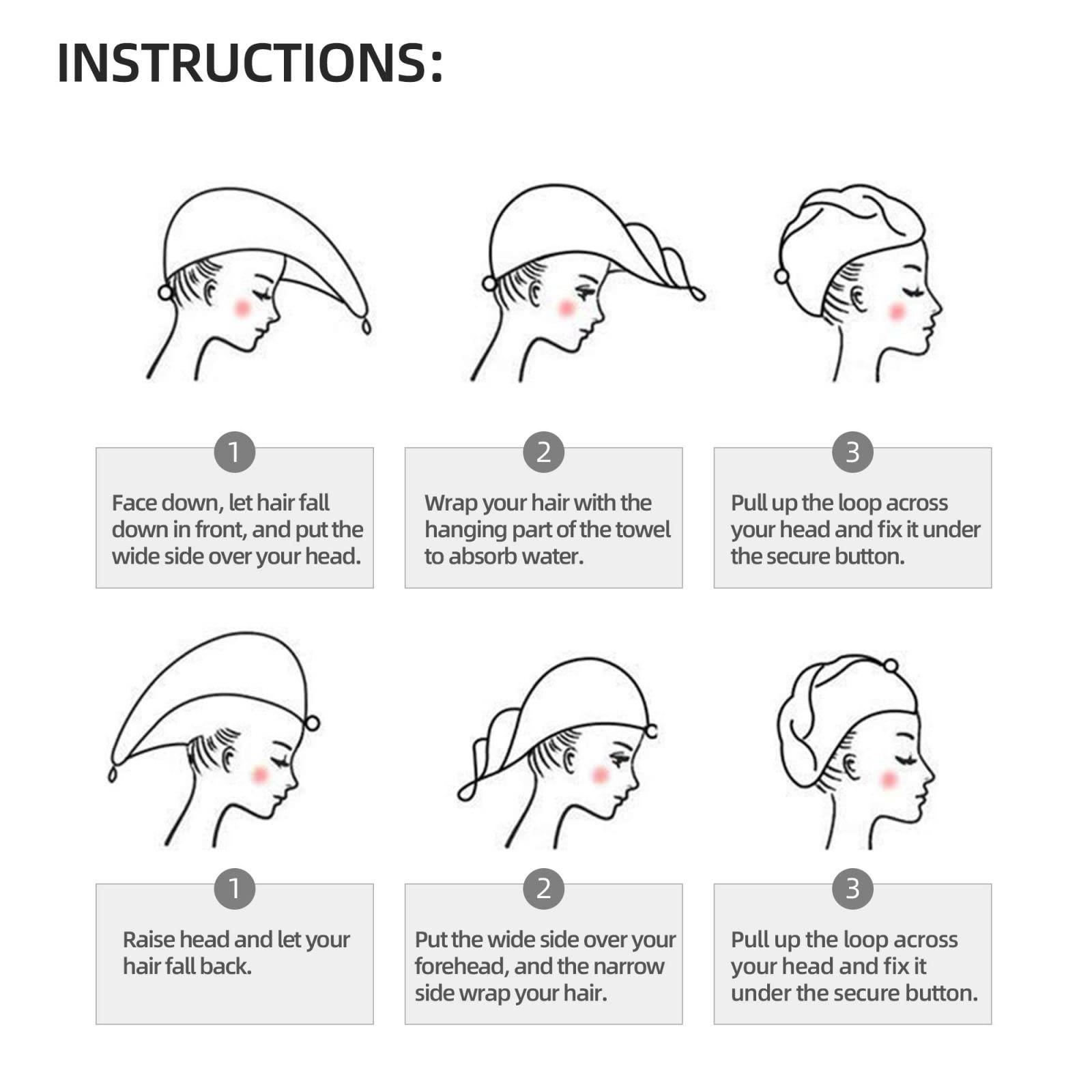 famliihw famliihw Cow Print Hair Towel Wrap Microfiber Fast Drying Hair Turban with Buttons for Women Drying Curly, Long & Thick Hair