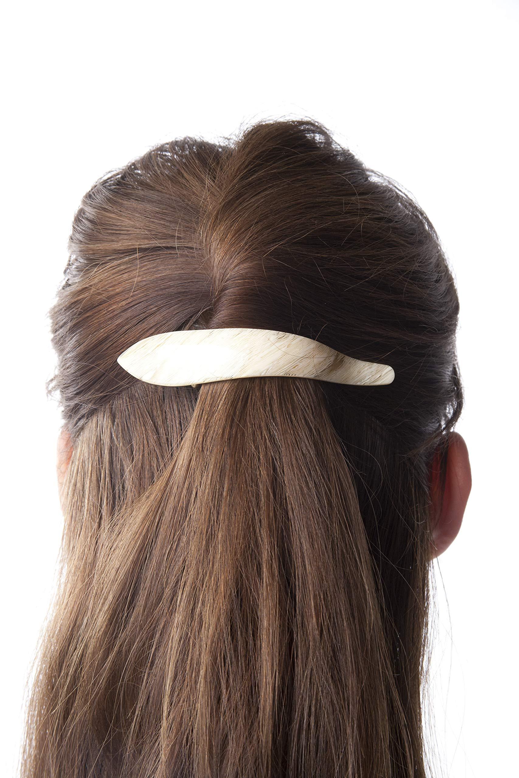 Ficcare Ficcare Maximas Hair Clip Black with Silver, Medium 4.5"