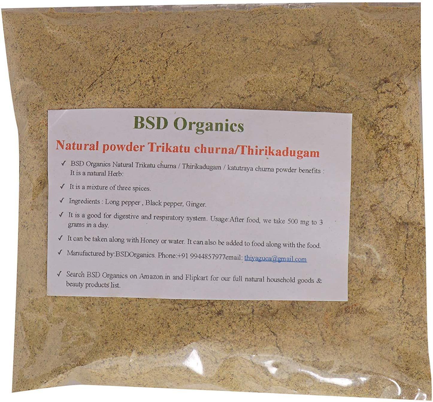 BSD Organics BSD Organics Natural powder Trikatu churna/Thirikadugam/katutraya churna -250 gm, 0.55 Pounds