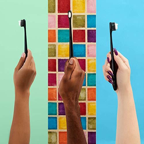 hello Hello Charcoal Infused Soft Bristle Toothbrush, Black, BPA Free, Vegan, Plant Based Handle, 1 Count (Pack of 6)