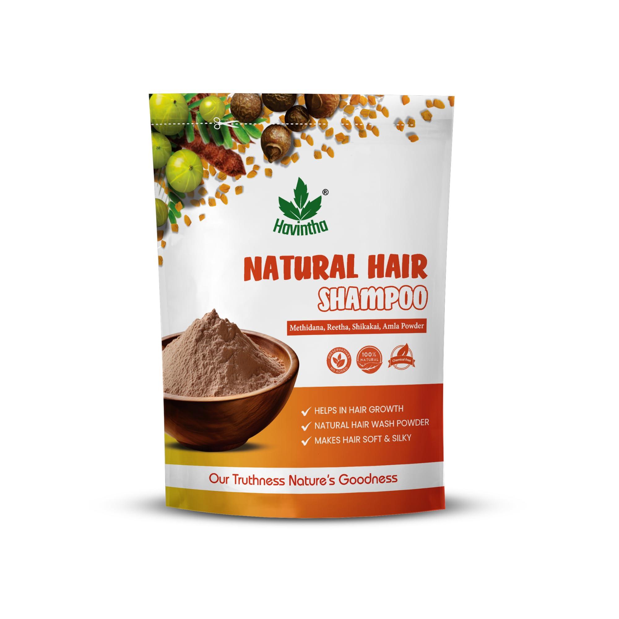 Havintha Havintha Natural Hair Shampoo with Amla, Reetha, Shikakai and Methi dana Powder for hair wash - 8 ounce | 0.5 pound | 227 grams (Pack of 1)