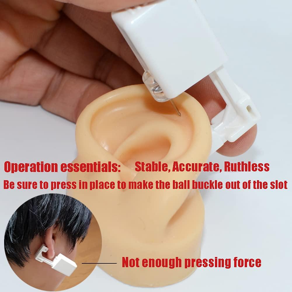 CHUANCI CHUANCI Pair Disposable Sterile Ear Piercing Unit Ear Cartilage Tragus Helix Piercing Gun NO Pain Piercer Tool Machine Choose Design (Pair 3mm Pearl)