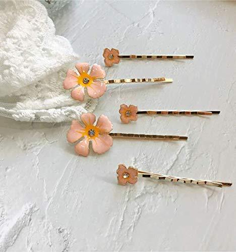 Blufly Blufly Vintage Flower Hair Clips Pink Hollow Geometric Hair Pin Petal Barrette Clips Hair Slides Wedding Bridal Bridesmaid Styling Tools for Women and Girls (Pack of 5)