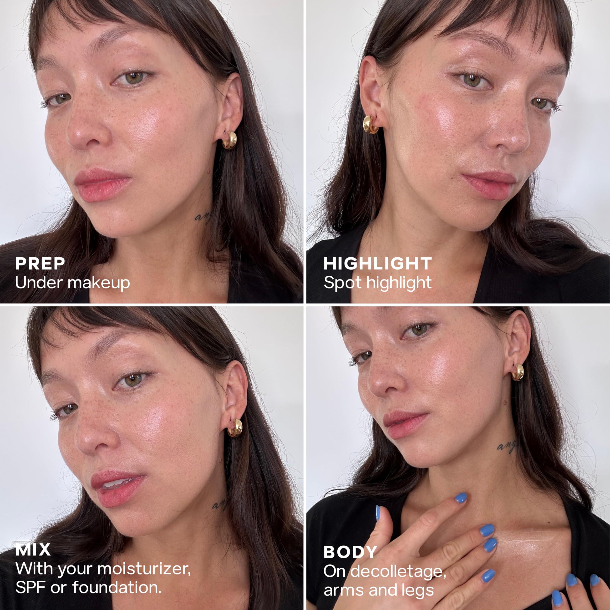 Saie Saie Glowy Super Gel Lightweight Illuminator - Luminizer and Makeup Primer for Glowing Skin - Enriched with Vitamin C + Hydrating Squalane Oil - Starglow (1 oz)