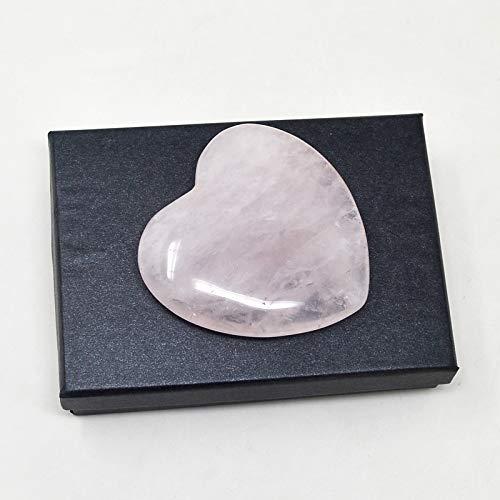 fengshuisale Natural Gemstone Scraping Board Pink Crystal Heart for Face, Eye, Neck Skin Care W4303