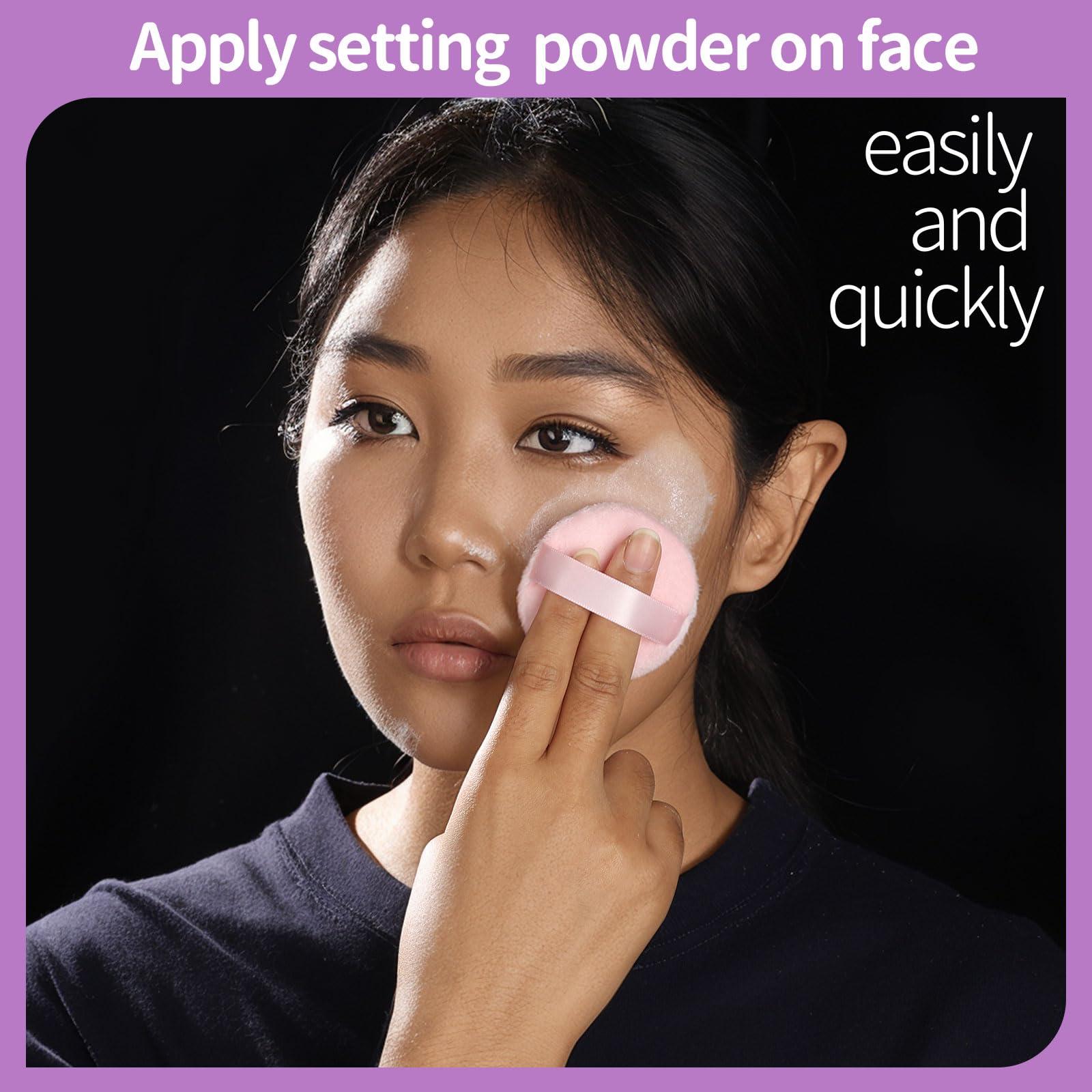 Teenitor Teenitor 3Pcs Pink Powder Puff, Powder Puffs, 2.36 Inch Setting Powder Puff,Powder Puffs for Face Powder Soft Powder Applicator for Loose Pressed Powder, Face Puff Makeup Puff Small with 3 Cases