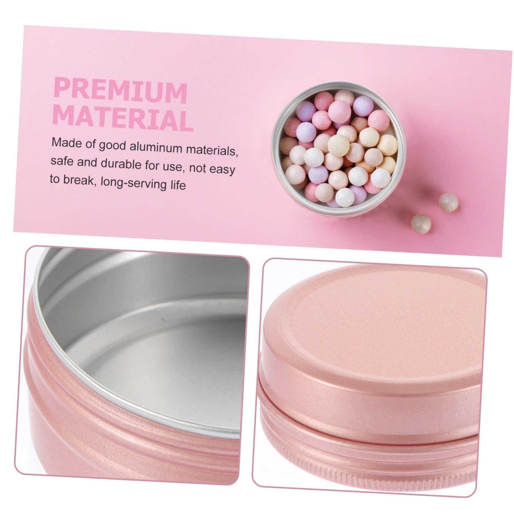 Mikinona Mikinona 60ml Rose Gold Cosmetics Cream Boxes Spiral Lid Aluminum Travel Storage Boxes Set