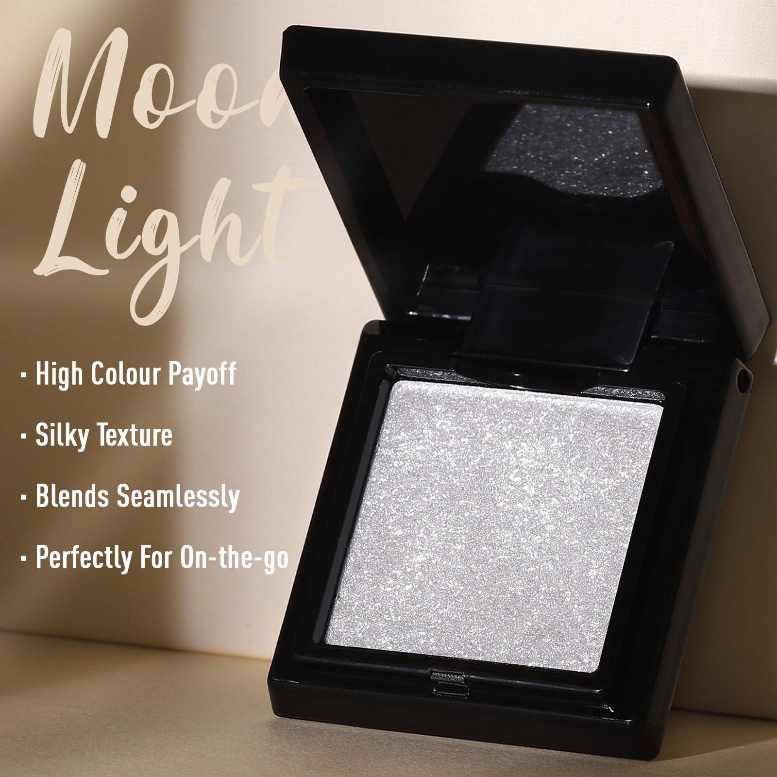 UCANBE UCANBE Moonlight Single Eyeshadow Palette, Highly Pigmented Glitter Eye Shadow Powder, Professional Long-Lasting Waterproof Makeup Palette