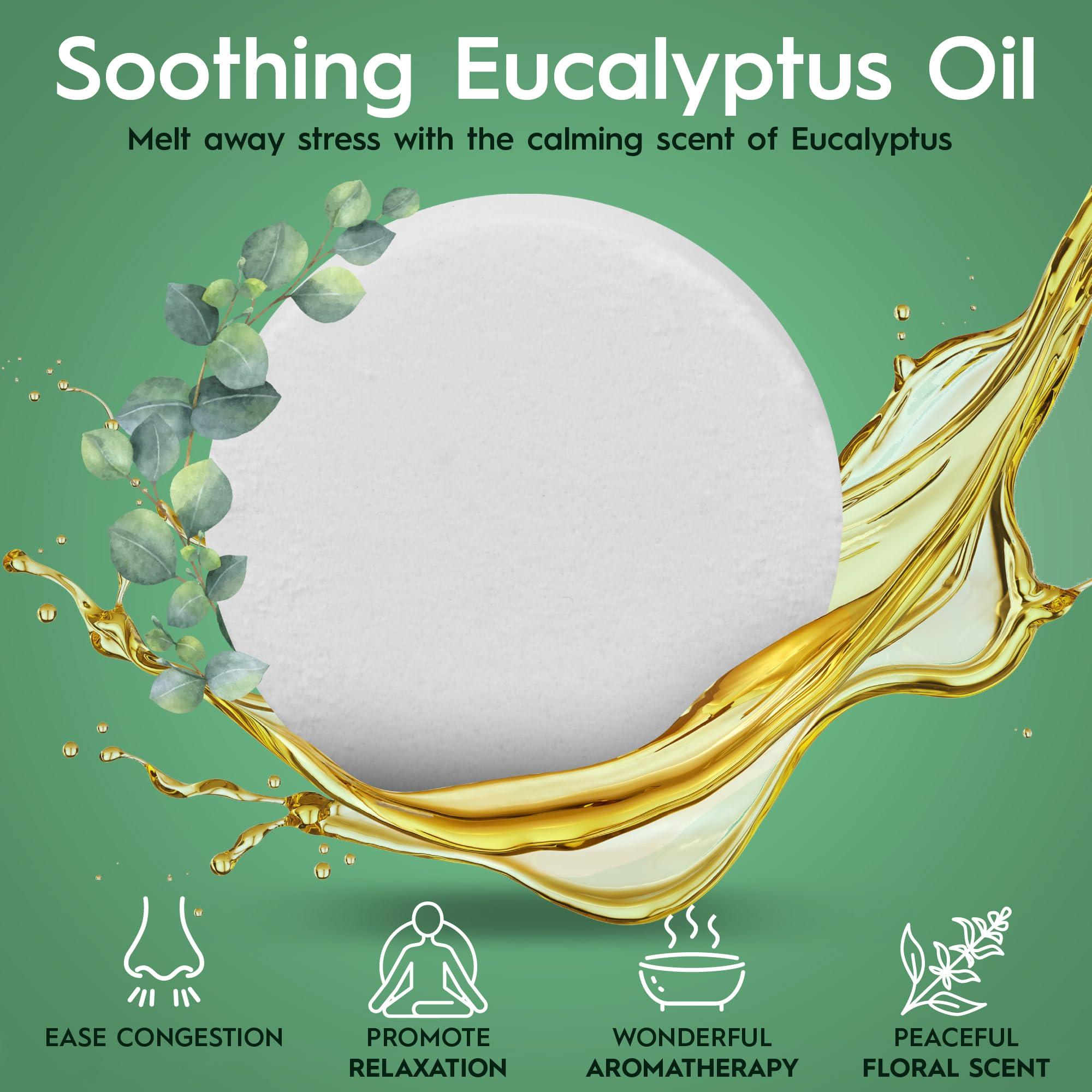 Health Book Eucalyptus Shower Steamer - Shower Steamers Aromatherapy - Shower Bomb for Sinus Relief - Shower Tablets Eucalyptus Gifts for Women - Shower Steamers for Women & Men - 10pk