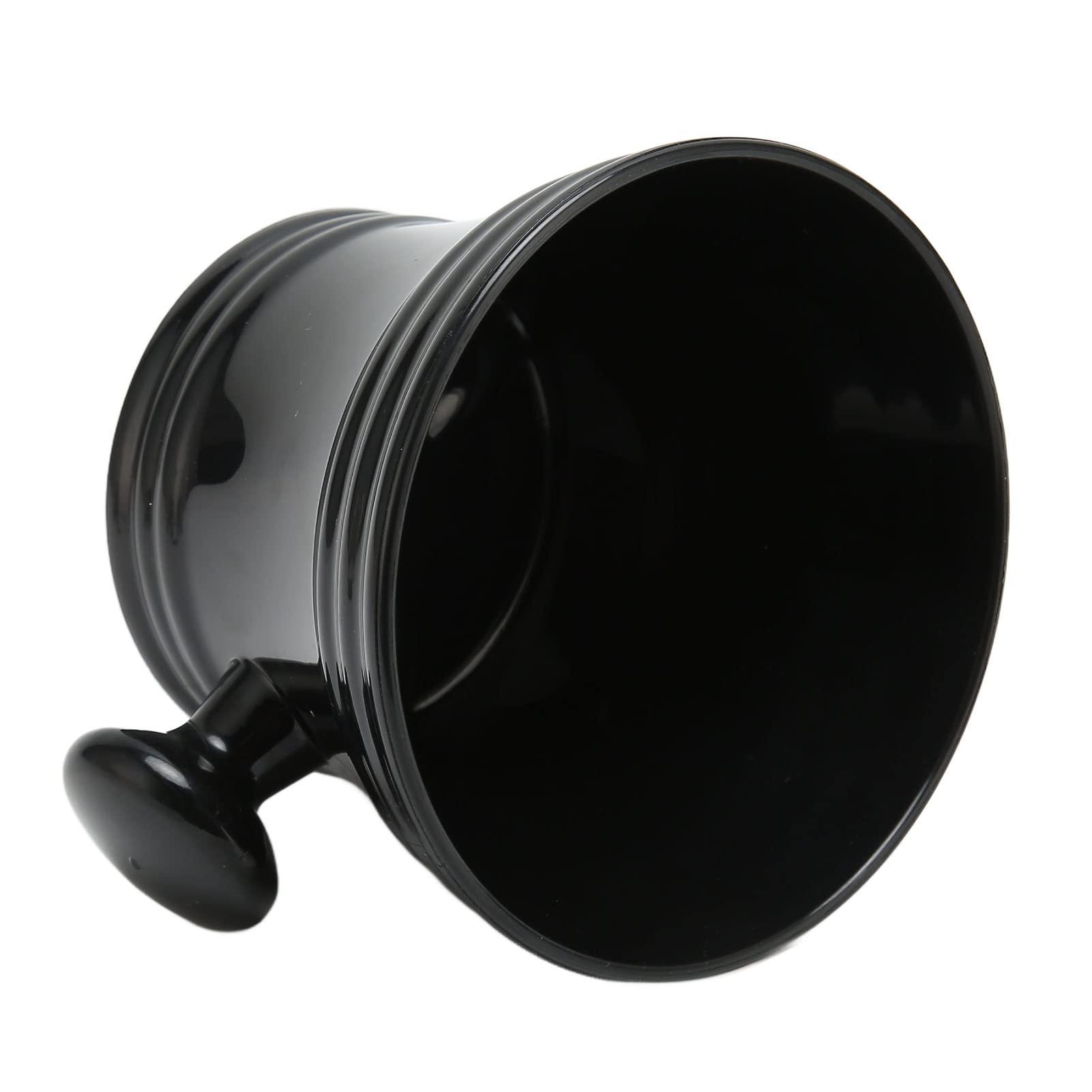 FILFEEL Plastic Shaving Bowl Black Shaving Soap Bowl for Men Large Capacity Portable Shave Mug with Handle for Barber Home Travel