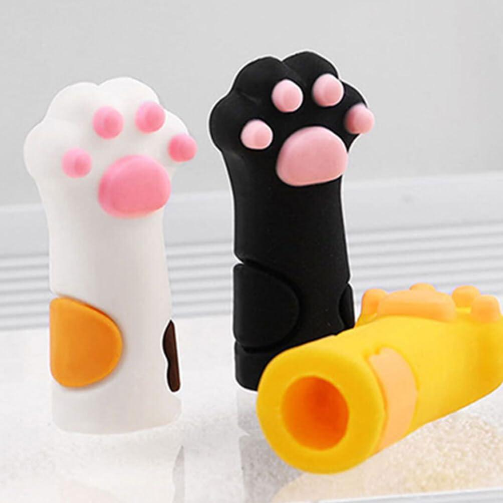 VILLCASE VILLCASE 9pcs Cuticle Nipper Cover Silicone Cuticle Nail Protector Cat Paw Shape Protective Cases for Small and