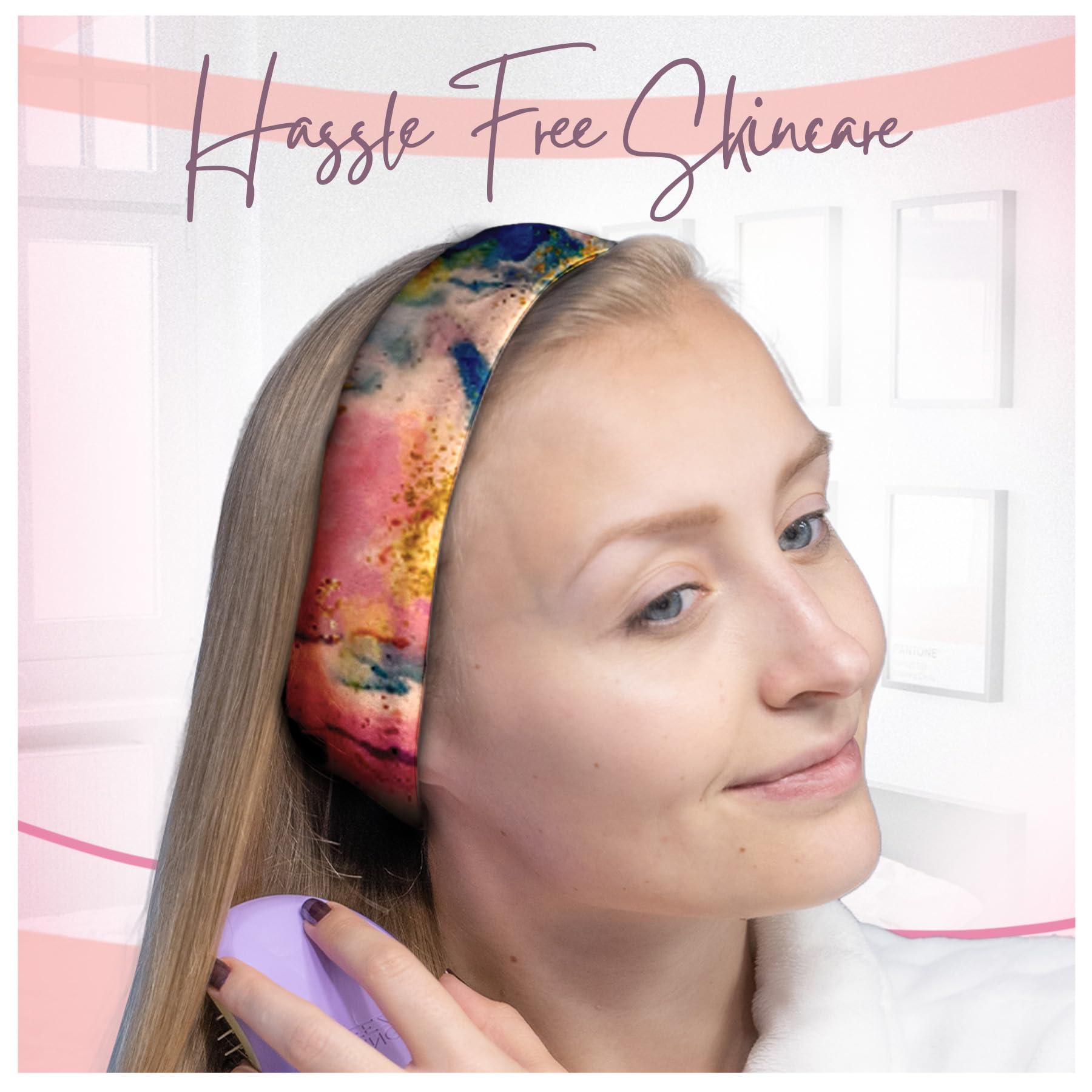Celestial Silk Celestial Silk Spa Headband 100% Mulberry Silk Adjustable Facial Headband for Women - Use for Washing Face, Skincare, Makeup Silk Beauty Hairband Perfect for Thick or Curly Hair (Abstract)