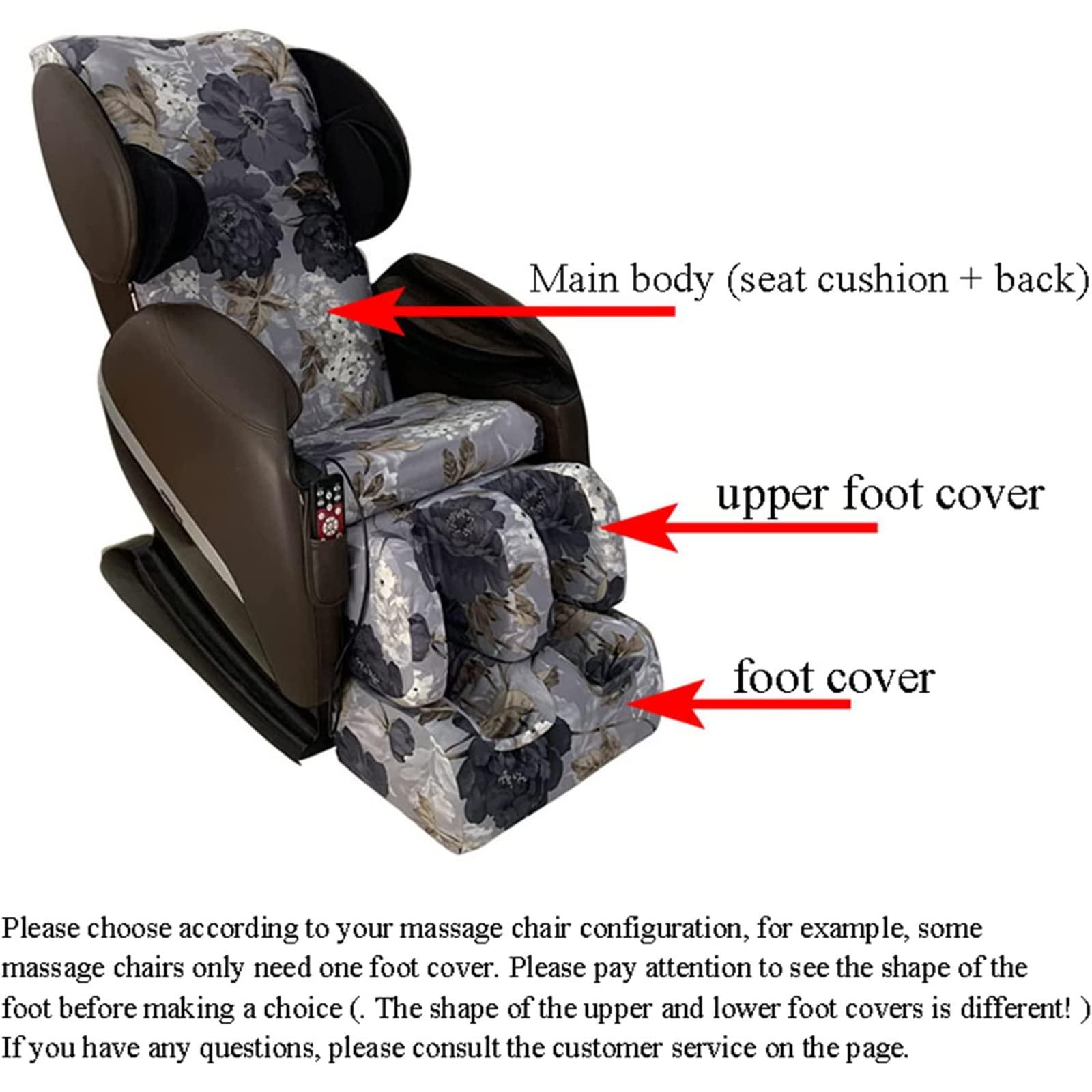 PHASFBJ PHASFBJ Full Body Massage Chair Cover, Zero Gravity Massage Chair Slipcovers Sunscreen Dustproof Super Soft Stretch Fabric Massage Chair Cover, Machine Washable,Main Body+Foot Cover 1+2