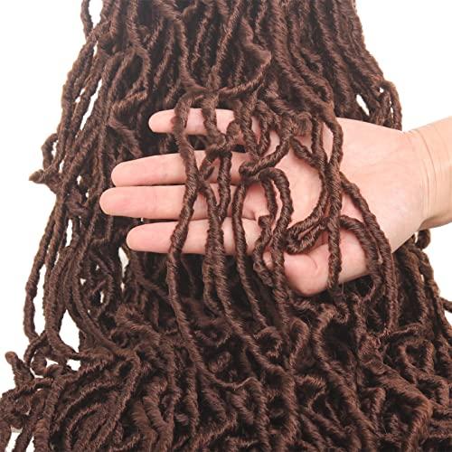 ZRQ 24 Inch New Faux Locs Hair 2Packs Synthetic Natural Wavy Crochet Hair Pre-Looped Most Natural Goddess Soft Locs Hair Extensions for Black Women (24 Inch, 30#)