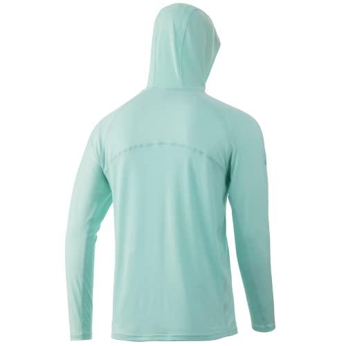HUK HUK Men's Standard A1A Hoodie | Quick-Dry Performance Sweatshirt +30 UPF, Beach Glass, 3X-Large