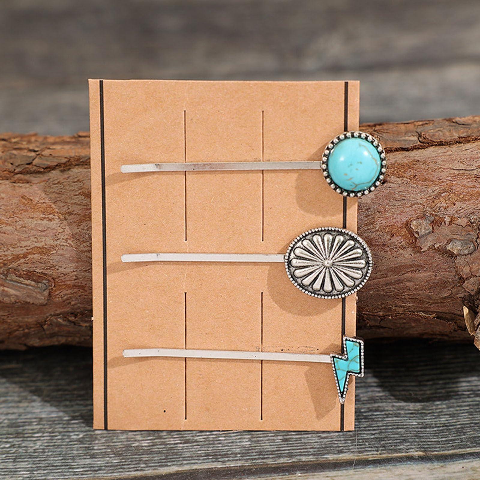 KOVOLITU KOVOLITU Women\'s Western Turquoise Hair Clips Set of 6 Decorative Bobby Pins Boho Hair Barrettes-Flash