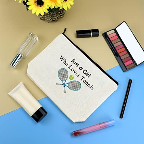 Mikela Tennis Gifts Makeup Bag for Women Tennis Lovers Gift Tennis Inspirational Gift Tennis Team Gift Idea Tennis Player Gifts Cosmetic Bag Birthday Graduation Gift for Tennis Lovers Friends Sister