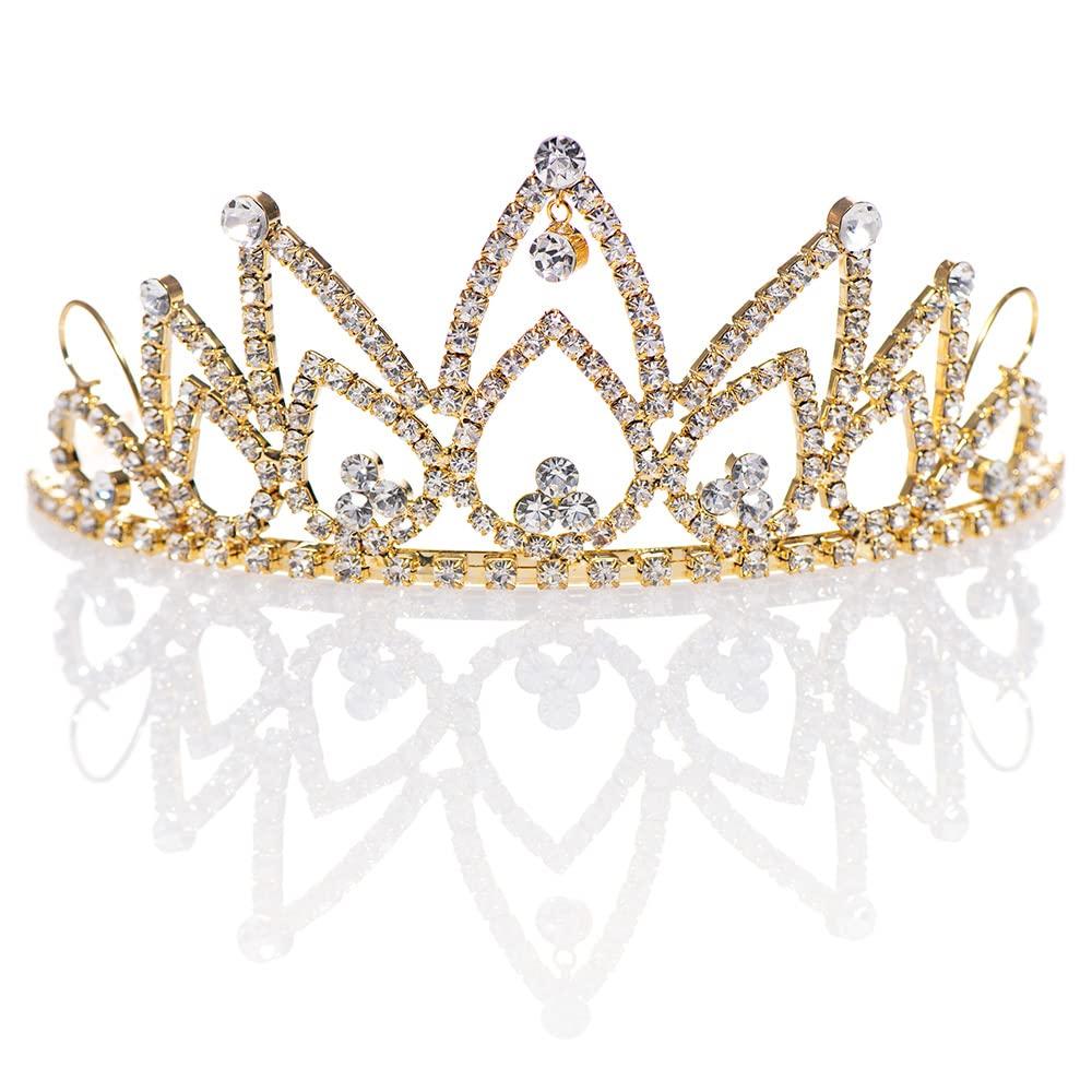 Anderson's Anderson's Gold Hazel/Gold Alisa 5-piece Crystal Tiara Set, Pageant Crowns, Queen And Princess Prom Tiaras Set, For Prom, Homecoming, Pageant, Wedding, School Dance, Award, Costume, Party, Event