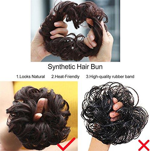 Aonmg Synthetic Fake Hair Bun hair buns Hair Piece For Women Elastic Scrunchie Hair Piece Bun Hair Tail Updo Afro Ponytail Accessory 119
