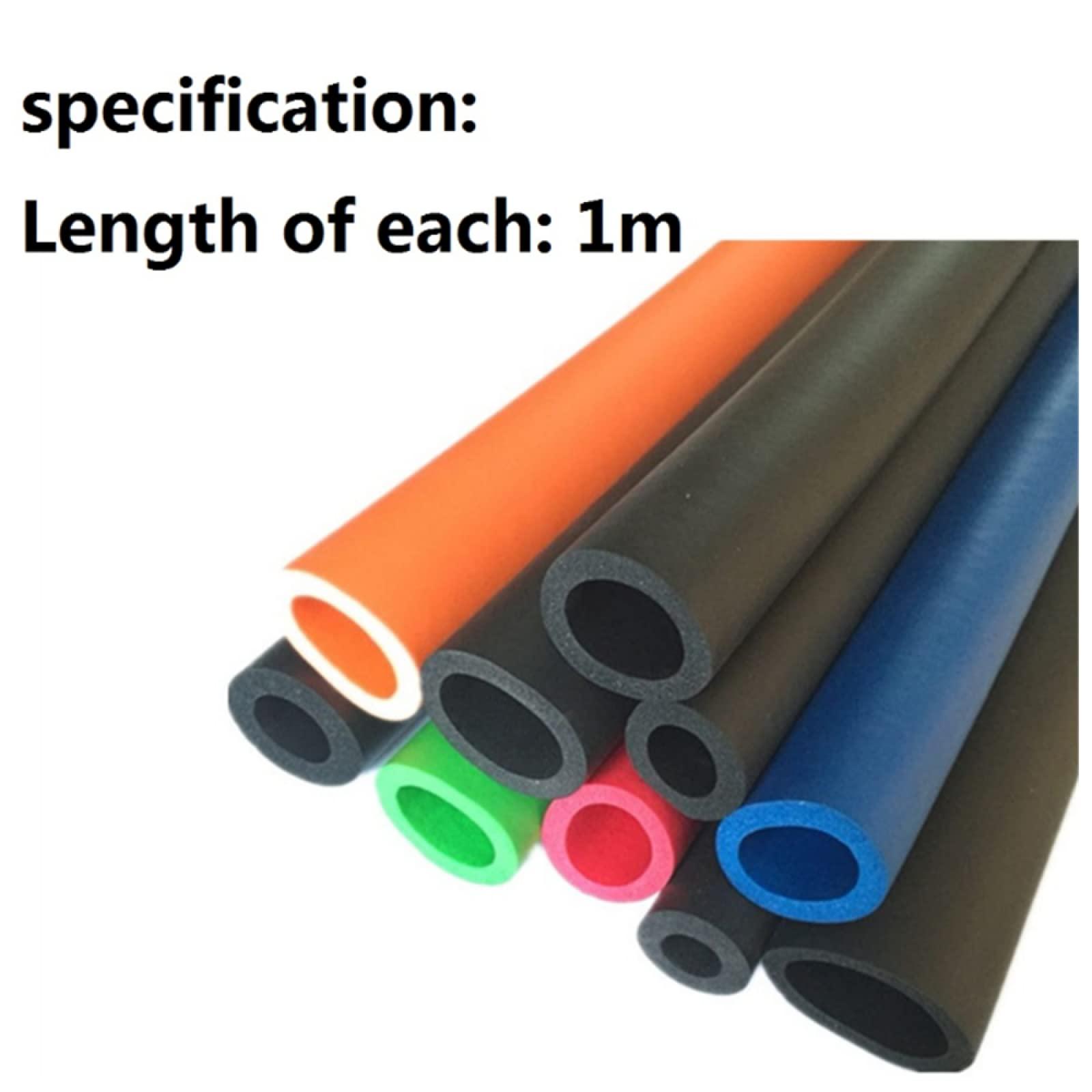 Ding&ng NBR High Density Sponge Tube Sleeve, Flame Retardant Foam Tube, Color Fitness Equipment Anti-Collision Foam Sleeve, 2m Long,Black 18mm*5mm