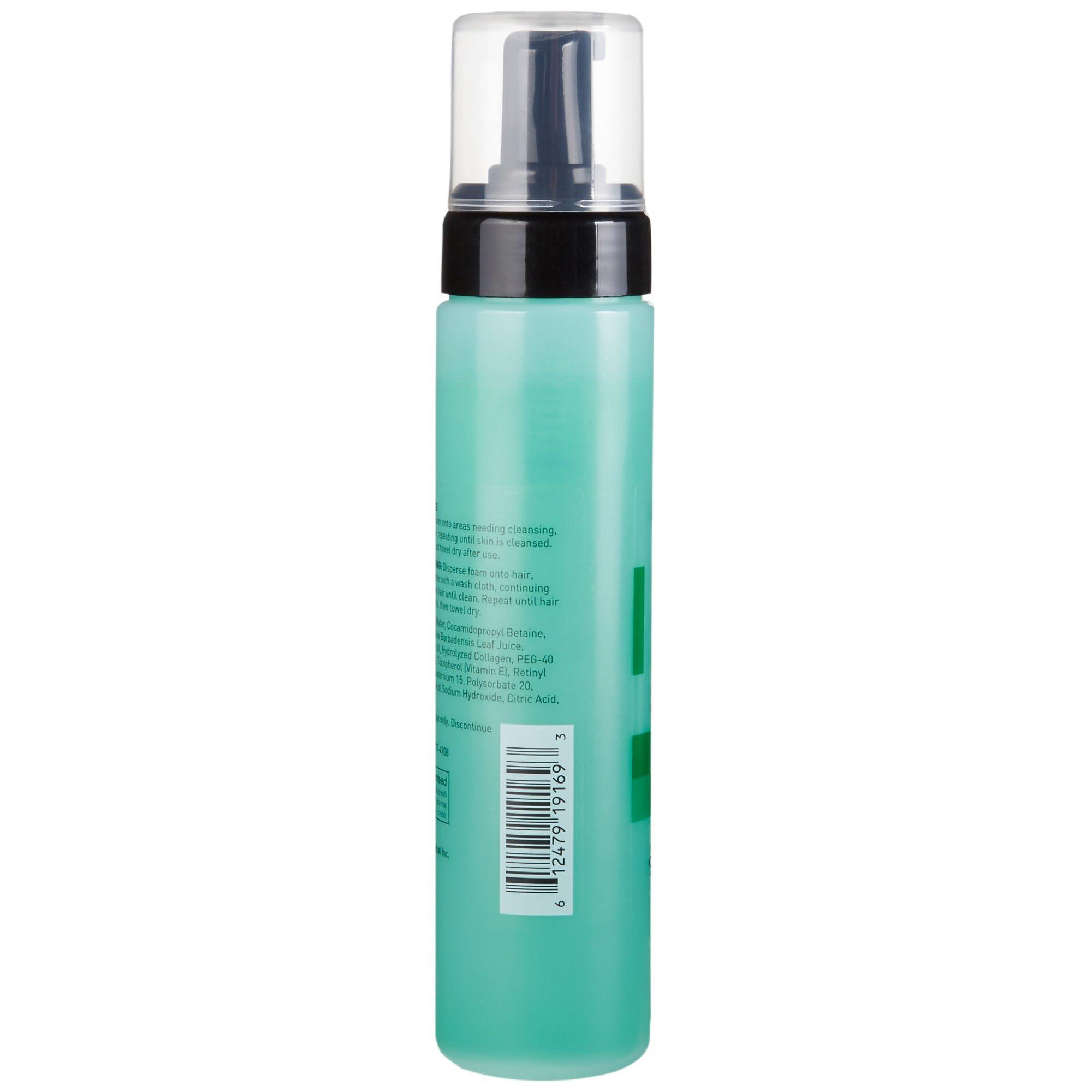 McKesson McKesson Rinse-Free Foam Cleanser with Aloe, 9 oz [2 Count] Vitamin A and E - Body Wash & Shampoo for Elderly, Hospital Grade, Cucumber Melon