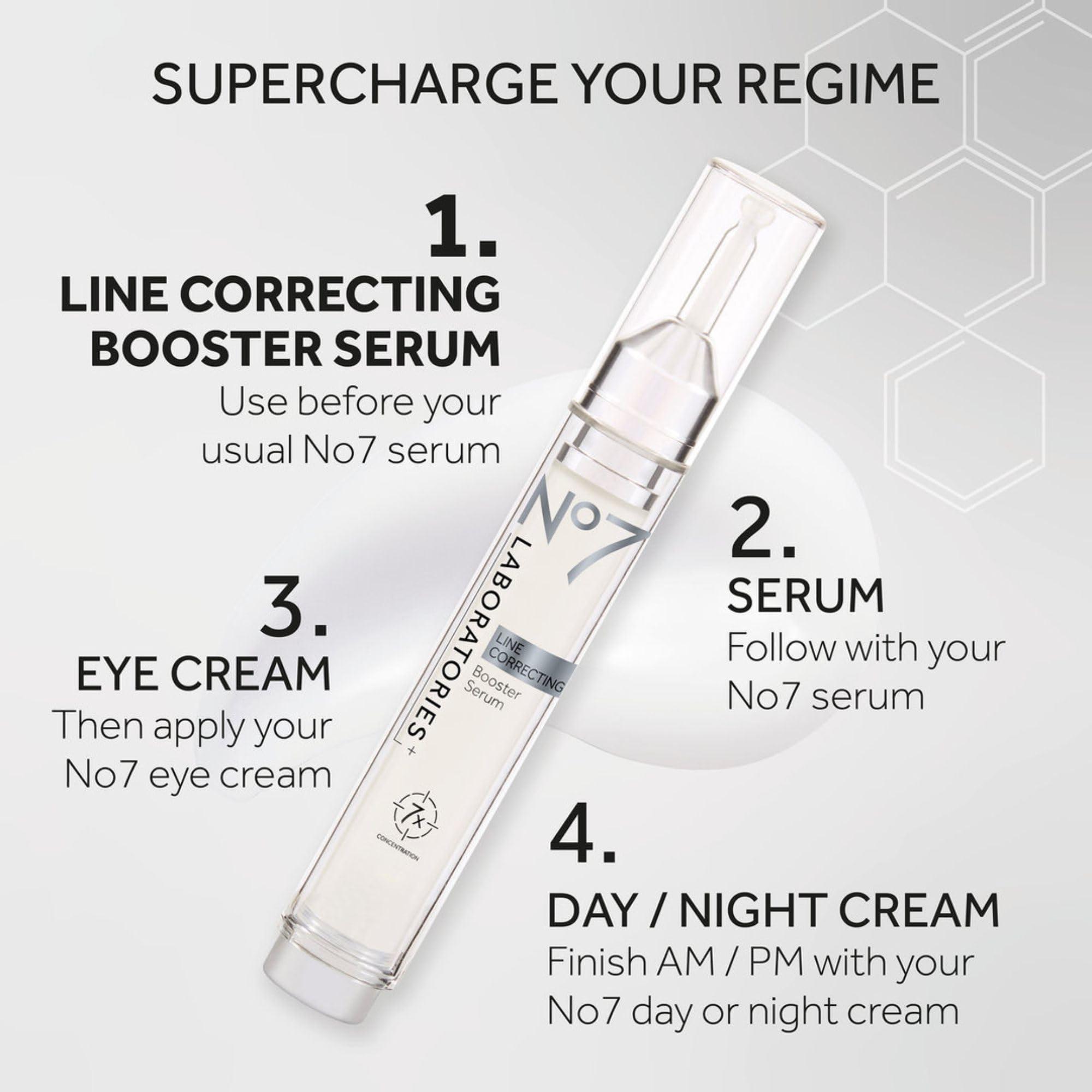 No7 No7 Laboratories Line Correcting Booster Serum - Potent Collagen Peptide Serum for Fine Lines and Wrinkles - Moisturizing Formula for All Aging Skin Types (25 ml)
