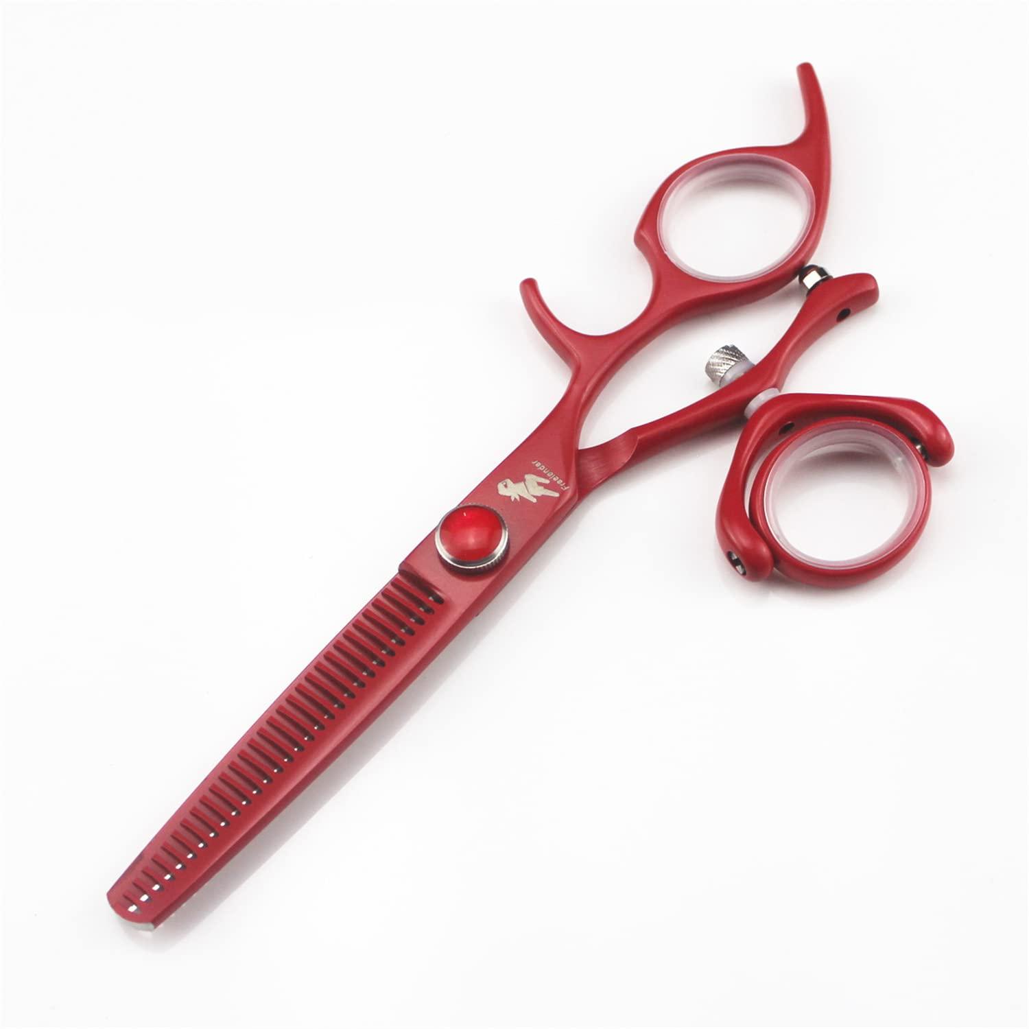 AVCITY 6.0 Inch Barber Salon Hairdressing Shears Hair Cutting Scissor Set, Red Turn Hair Cutting Scissors Setprofessional Barber Shears Kit Tools, Sharp And Durable, for Men/Women/Kids/Salon & Home