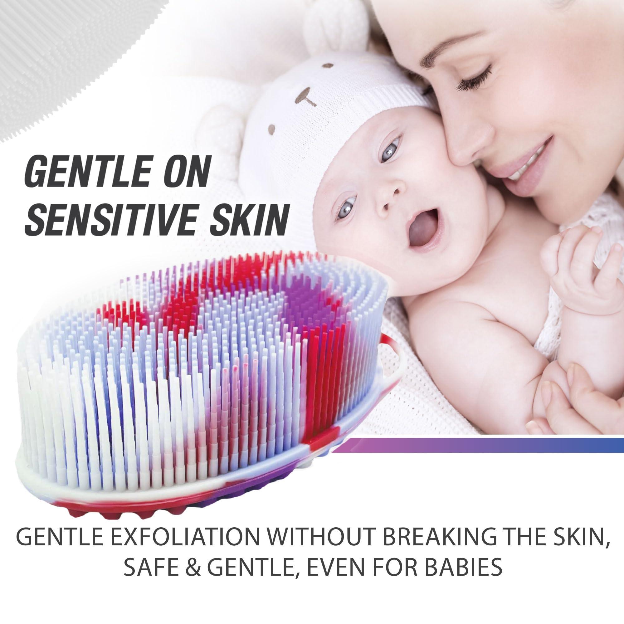 Avilana Avilana Silicone Exfoliating Body Scrubber Dual-Sided Silicone Loofah for Shower, Body Scrubber for Men & Women, Gentle Loofa Alternative, Easy-to-Clean Silicone Body Scrubber (Marbled with Silver)