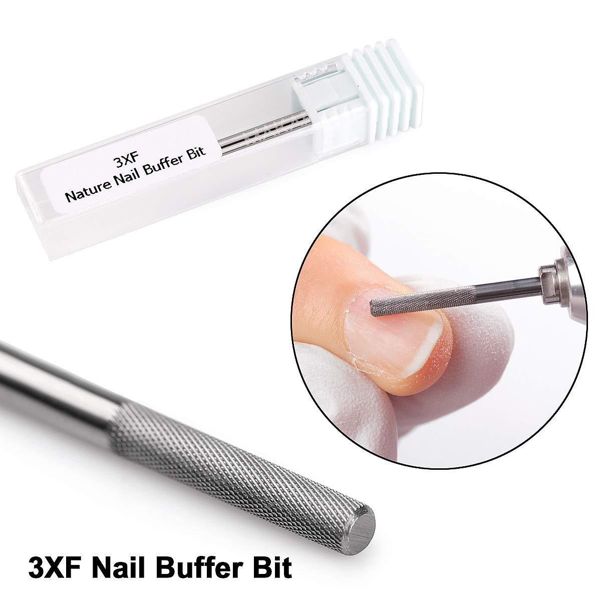 Makartt Portable Black Nail File Kit with Nail Drill Bit - 3XF Nature Nail Buffer Bit Bundle