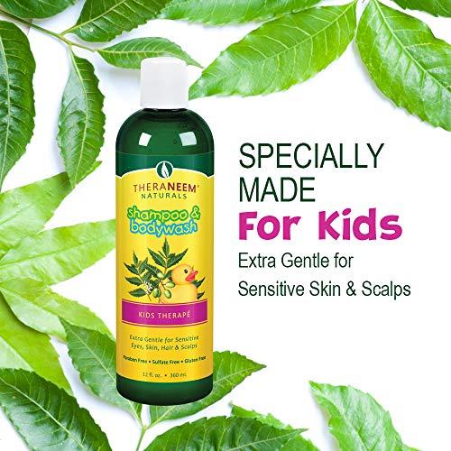 Thera Neem Theraneem Naturals Kids Therap Shampoo & Bodywash | Extra Gentle for Sensitive Eyes, Skin, Hair & Scalps | Organic Neem Oil & Leaf Extract | 12 fl oz