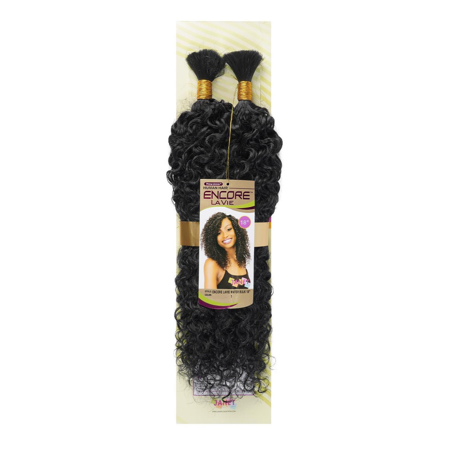JANET COLLECTION Janet Collection Human Hair Blend Crochet Braids Encore La Vie Water Bulk (18\"-24\") (24 Inch, 613)