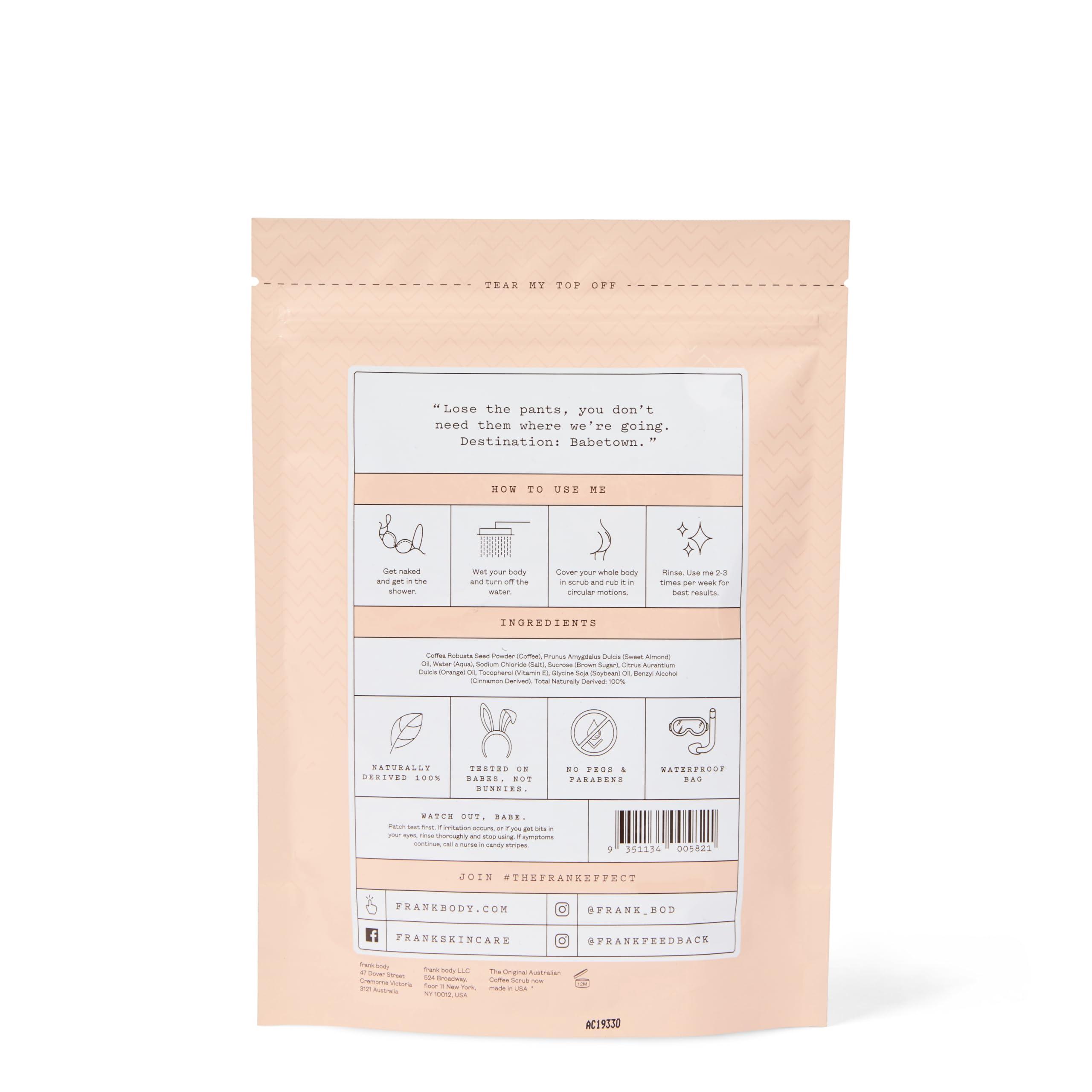 frank body Frank Body Original Coffee Scrub | Natural, Vegan, Cruelty Free Exfoliating Body Scrub Fights Breakouts and Fades Scars & Marks with Coffee Grinds, Sweet Almond Oil, and Vitamin E | 7.05 oz / 200 g