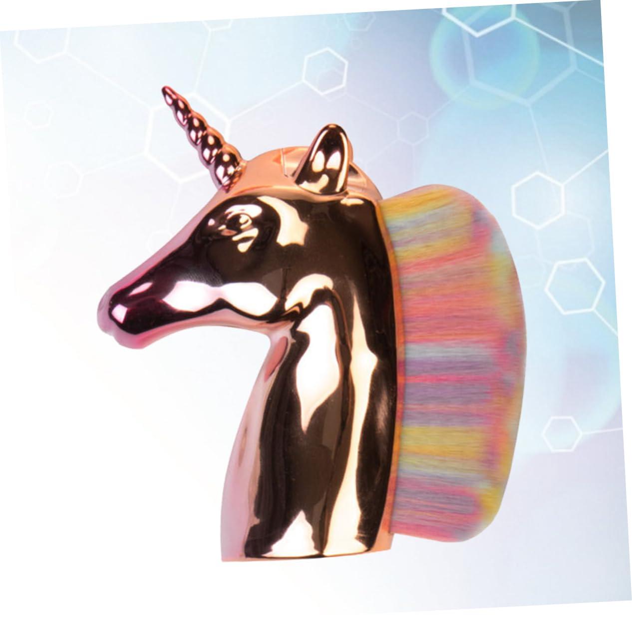 FOMIYES FOMIYES Rainbow Makeup Brushes Set Unicorn up Brush Rose Gold Handle for Cosmetics